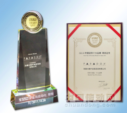 盛波爾連續第八年榮獲“中國十大安防品牌”獎項