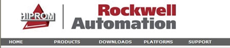 Hiprom被吞并后，公司網站頂部Logo右側添上更大字體的Rockwell Automation